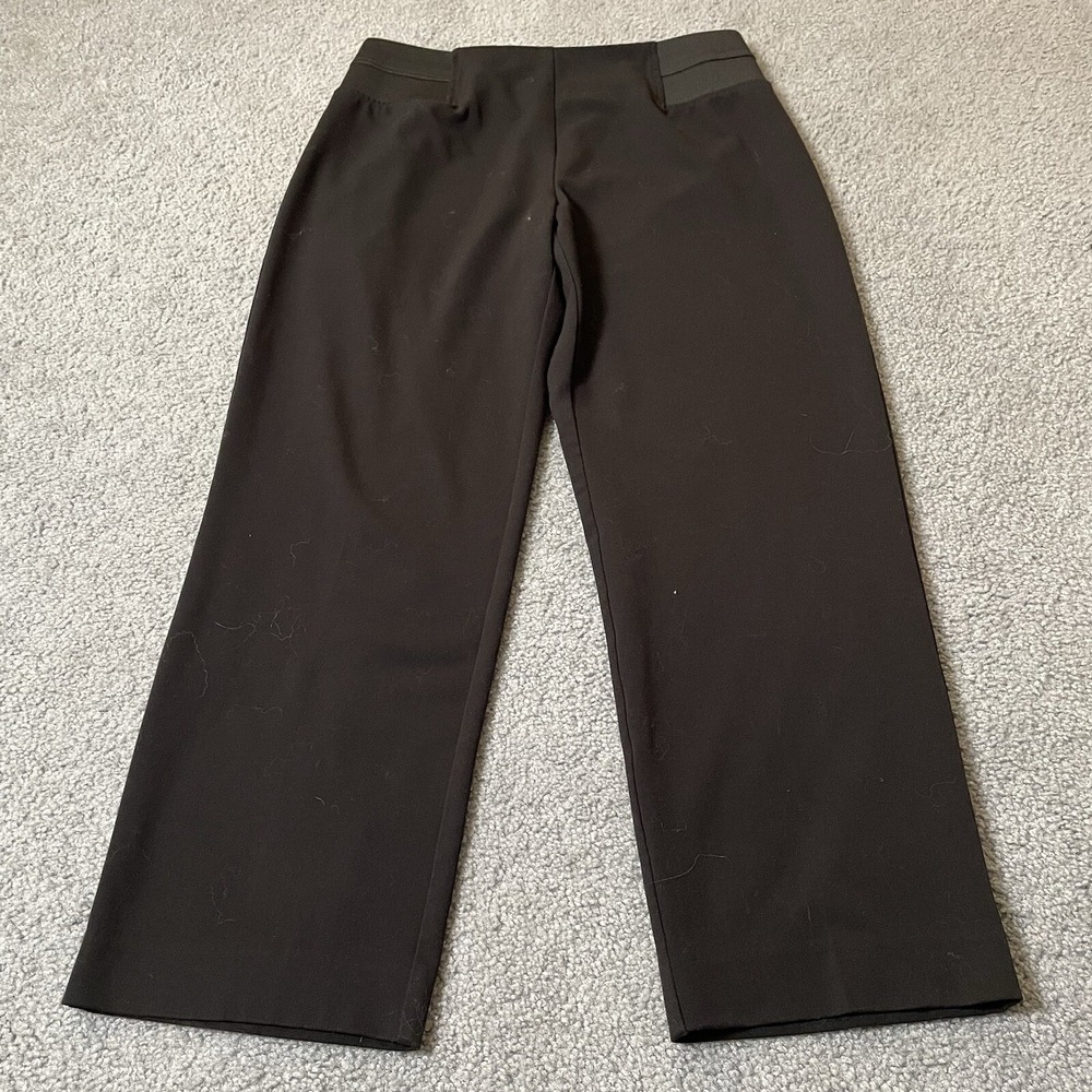 Vtg Taylor Brooke Straight Pants Womens 14P Black Pull On Athleisure Canada Made
